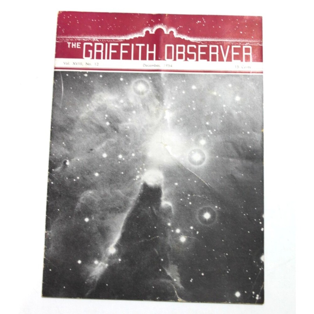 Griffith Observer Dec 1954 Vol 18 No 12 Sunrise Moon Astronomy Magazine Vintage